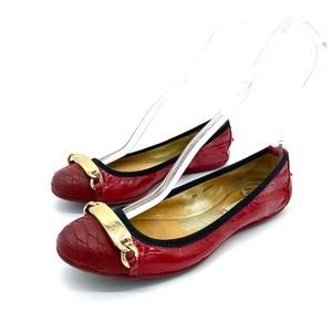 Jimmy Choo Red Burgundy Patent Leather Ballet Flats